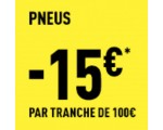 Feu Vert: 15% de réduction par tranche de 100€ d'achats sur les pneus