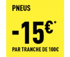 Feu Vert: 15% de réduction par tranche de 100€ d'achats sur les pneus