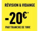 Feu Vert: 20€ de réduction par tranche de 100€ d'achats sur la révision et la vidange