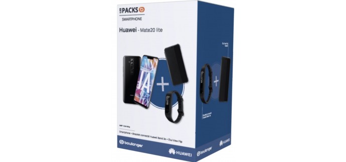 Boulanger: Smartphone Huawei Pack Mate 20 Lite + View Flip + bracelet connecté Band 3E à 279€