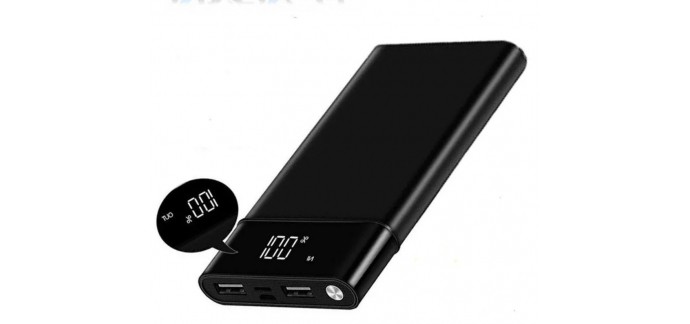 Rakuten: KREKCO 50000mAh, batterie externe, batterie portable 2 USB, écran LCD à 16.20€ au lieu de 17.99€