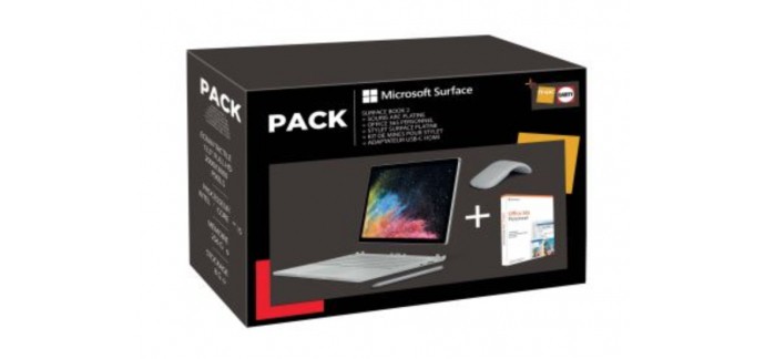 Fnac: Pack Fnac PC Hybride Microsoft Surface Book 2 13.5" Tactile Intel Core i5 8 Go RAM 256 Go à 1592.99€