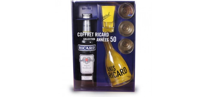 Auchan: RICARD Coffret Ricard 70cl Collection Années 50 à 29.59€ au lieu de 36.19€