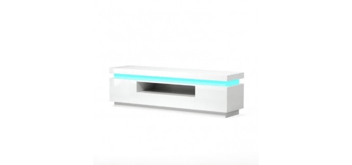 Cdiscount: FLASH Meuble TV avec LED contemporain blanc laqué brillant - L 165 cm à 199.99€ au lieu de 419.99€