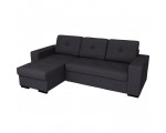 Cdiscount: Canapé d'angle convertible JOHN - 3 places + Coffre de rangement - Tissu anthracite à 299.99€