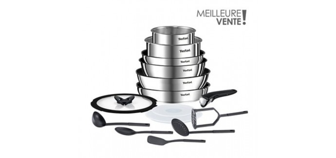 Boulanger: Batterie de cuisine Tefal Ingenio Emotion 15 pièces L925SF14 à 99.99€ au lieu de 189.99€