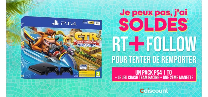 Cdiscount: Tentez de gagner 1 console de jeux PS4 avec le jeu Crash Team Racing