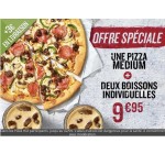 Pizza Hut: Une Pizza Medium + 2 boissons individuelles pour 9,95€