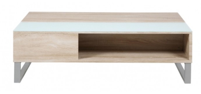 BUT: Table basse plateau relevable AZALEA Blanc et chêne à 159.99€ au lieu de 229.99€