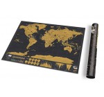 Amazon: Petite carte du monde à gratter de luxe - Carte du monde avec tube de transport - Noir & or à 11.50€
