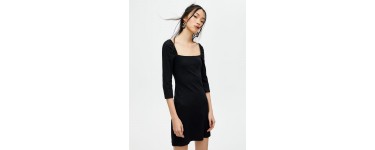 Pull and Bear: Mini-robe maille noir à 5.99€