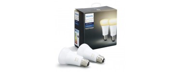 Amazon: [Prime] Kit de démarrage Philips Hue 2 ampoules White Ambiance E27 + pont de connexion à 59,99€