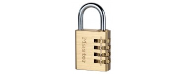Amazon: Cadenas à combinaison Master Lock 604EURD aluminium finition laiton 40 mm Anse 26 mm à 9.84€