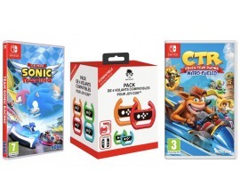 Fnac: Team Sonic Racing sur Nintendo Switch + Pack 4 volants Geek Monkeys pour 30,99€