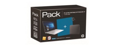 Fnac: Pack Fnac PC Ultra-Portable HP Pavilion 14-bf018nf 14" + Housse + Souris sans fil X3000 à 739.99€