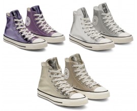 Converse: Converse Chuck Taylor All Star Shiny Metal High Top Gold, Purple ou Silver à 34,99€