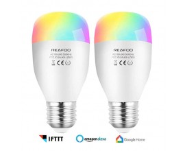Amazon: Ampoule Connectée WiFi LED RGBW , Télécommande Compatible avec Alexa Google Home REAFOO à 26.99€