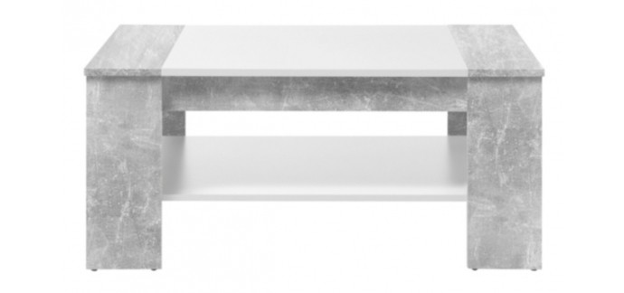 BUT: Table basse FINLAY Imitation béton et blanc à 49.99€ au lieu de 99.99€