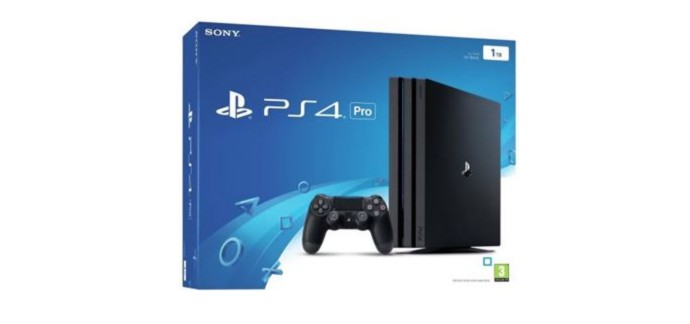 Fnac: Console Sony PS4 Pro 1 To Noire à 349.99€ au lieu de 399.99€
