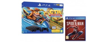 Amazon: Console PS4 Slim 1To F + Crash Team Racing + 2e manette + Marvel's Spider-Man à 299,99€