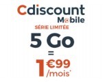 Cdiscount Mobile: Forfait mobile 200 min d'appels, SMS/MMS illimités + 5Go d'Internet à 1,99€/mois pendant 6 mois