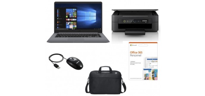 Auchan: PC portable 15,6" Asus S501QA-EJ195T + Souris + Sache + Imprimante Multifonction + Office 365 à 399€