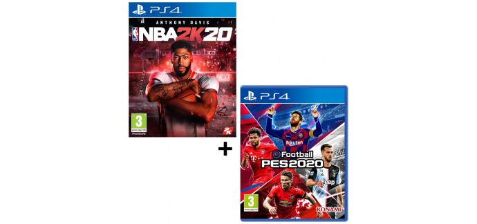 Auchan: Pack jeux NBA 2K20 + PES 2020 sur PS4 ou Xbox One à 70€