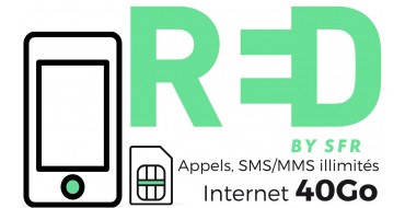 RED by SFR: Forfait mobile Appels, SMS/MMS illimités + 40 Go d'Internet + 6 Go en Europe à 10€/mois à vie