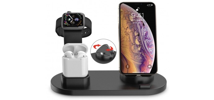 Amazon: Station de recharge pour Apple Watch, iPhone et Airpods à 17,99€