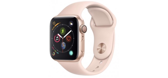 Amazon: Apple Watch Series 4 (GPS) avec boitîer en Aluminium Or de 40 mm et bracelet sport rose à 389,99€