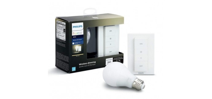Amazon: Philips Hue Dimming Kit White avec 1 ampoule connectée + le variateur inclus à 22,99€