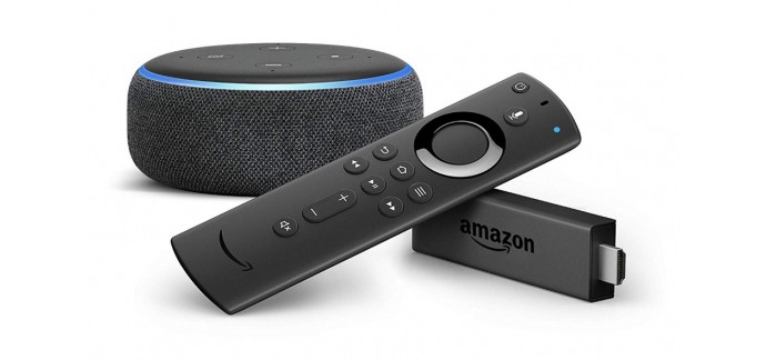 Amazon: Fire TV Stick avec télécommande vocale Alexa + Echo Dot (3e génération) à 54,99€