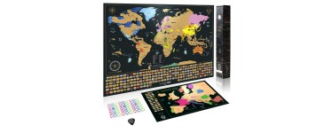 Amazon: Poster carte du monde à gratter XXL + carte de l'Europe à gratter à 19,97€ au lieu de 55€