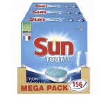 Amazon: Lot de 3 packs de 52 pastilles de lavage Lave-Vaisselle Sun Tablettes Tout-en-1 Standard à 18,69€