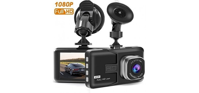Amazon: Caméra du tableau de bord pour voiture Full HD 1080p 170 degrés Grand Angle à 22,99€