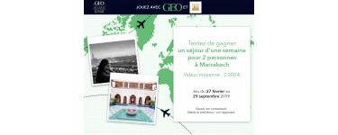 GEO: Un voyage pour deux personnes à Marrakech à gagner