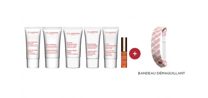 Clarins: Un routine beauté de 6 mini produits et 1 accessoire au choix offert dès 80€ d'achat