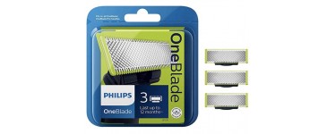 Amazon: 3 lames de Remplacement OneBlade Philips QP230/50 à 24,99€