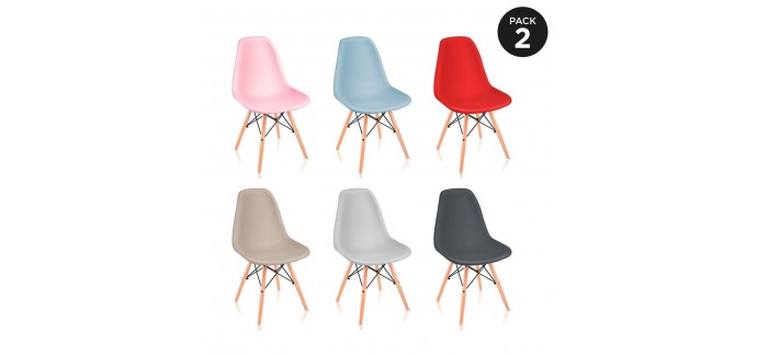 eBay: Pack de 2 Chaises de salle a manger Design Nordique McHaus à 44,99€