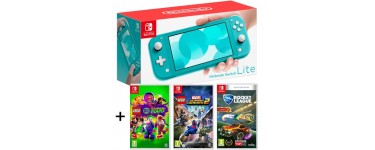 Auchan: Pack Nintendo Switch Lite + 3 jeux à 259,99€