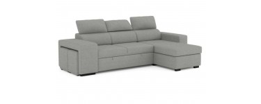 Conforama: Canapé d'angle convertible 4 places en tissu tudo coloris gris à 499€