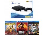 Auchan: Console PS4 1To + 2 manettes + Red Dead Redemption 2 + GTA 5: Edition Premium Online + Borderlands 3