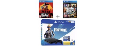 Cdiscount: Pack PS4 Slim 500 Go Noire + Grand Theft Auto V + Red Dead Redemption 2 à 269,99€