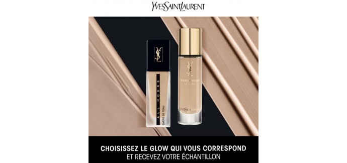 Yves Saint Laurent Beauté: Recevez 1 semaine d'échantillon gratuit de fond de teint Glow ou Mat Yves Saint Laurent