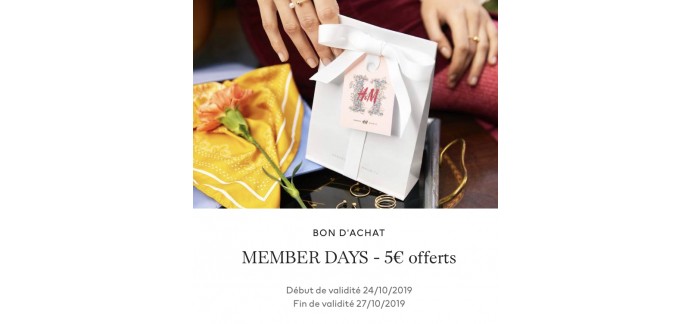 H&M: 5€ offerts pour les membres du programme de fidélité H&M