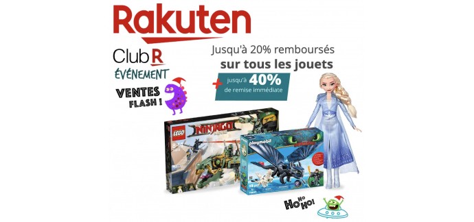 Rakuten: Jusqu'à 20% remboursés sur les jouets, la mode et le sport + jusqu'à 40% de remise immédiate
