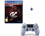 Cdiscount: Manette PS4 DualShock 4 Titanium Blue + le jeu PS4 GT Sport PlayStation Hits à 54,99€