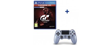 Cdiscount: Manette PS4 DualShock 4 Titanium Blue + le jeu PS4 GT Sport PlayStation Hits à 54,99€