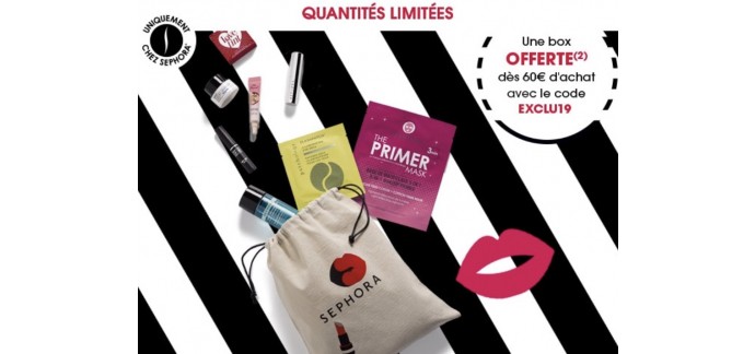 Sephora: 8 mini produits offerts dès 60€ d'achat