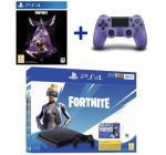 Cdiscount: Console PS4 500Go + Manette DualShock V2 Purple + Fortnite Feu Obscur + Voucher Fortnite à 359,99€